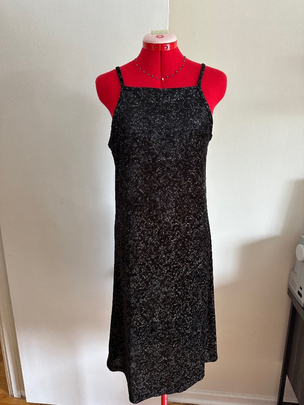 Black velvet shimmering dress